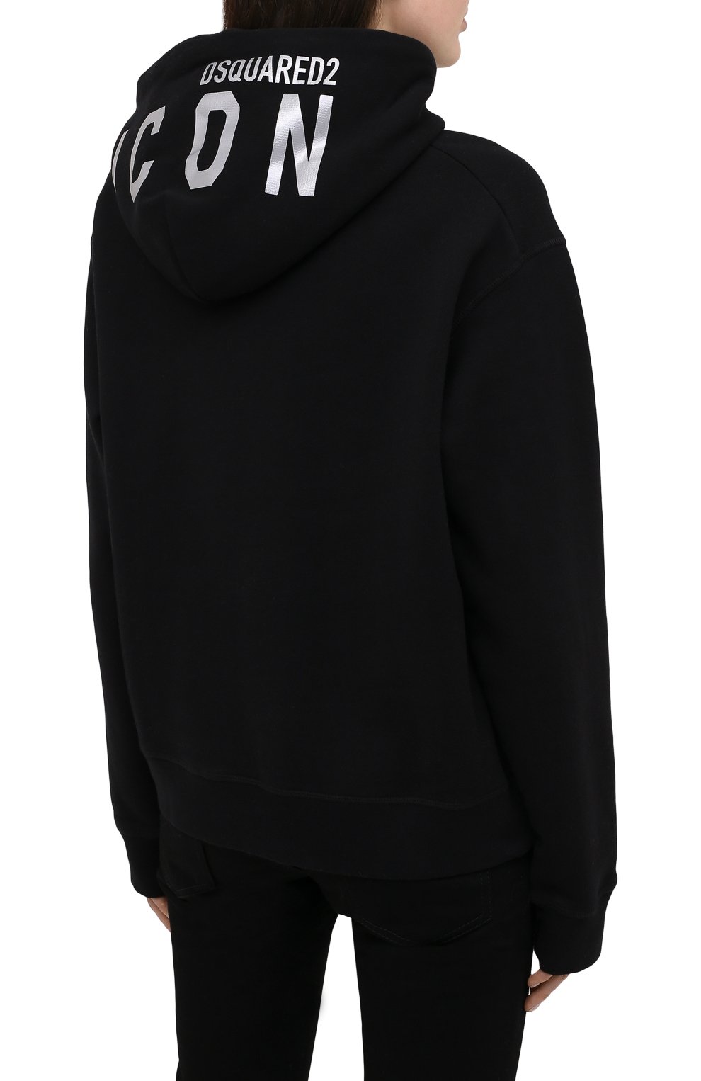 Хлопковое худи DSQUARED2 черного цвета по цене 49950 руб., арт. S80GU0032/S25042, фото 4 Хлопковое худи DSQUARED2, арт. S80GU0032/S25042, фото 4