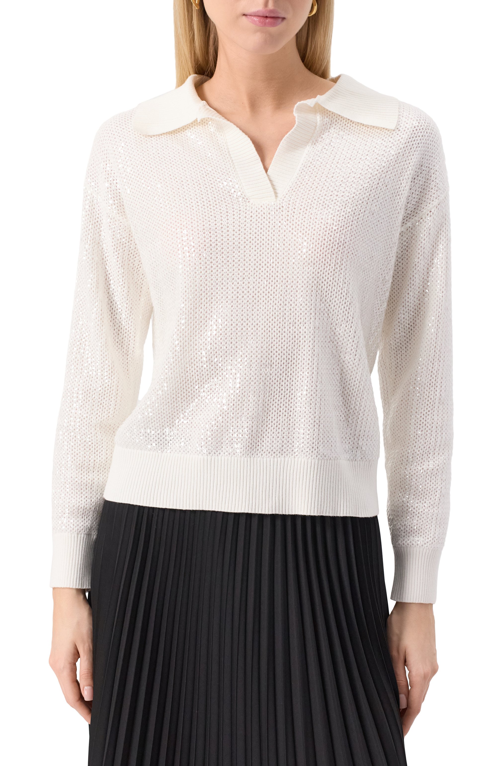 Хлопковый пуловер с отделкой пайетками P.A.R.O.S.H., арт. D540858, фото 3