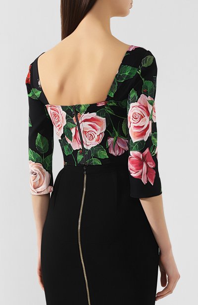 Шелковый топ DOLCE & GABBANA разноцветного цвета по цене 140500 руб., арт. F73G0T/FSAX7, фото 4 Шелковый топ DOLCE & GABBANA, арт. F73G0T/FSAX7, фото 4