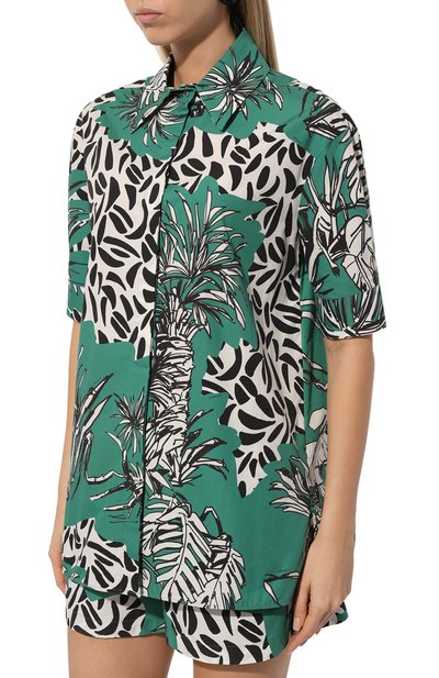 Хлопковая рубашка SHAN зеленого цвета по цене 65810 руб., арт. 42506-83, фото 3 Хлопковая рубашка SHAN, арт. 42506-83, фото 3