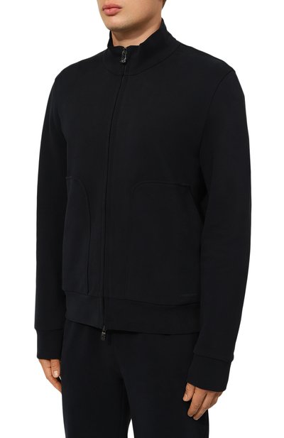 Хлопковая толстовка CORNELIANI темно-синего цвета по цене 39950 руб., арт. 94G560-9425006, фото 3 Хлопковая толстовка CORNELIANI, арт. 94G560-9425006, фото 3