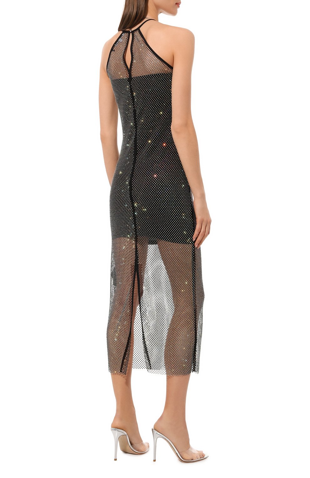 Платье с отделкой стразами PATRIZIA PEPE черного цвета по цене 49200 руб., арт. 8A1011_A9U8, фото 4 Платье с отделкой стразами PATRIZIA PEPE, арт. 8A1011_A9U8, фото 4