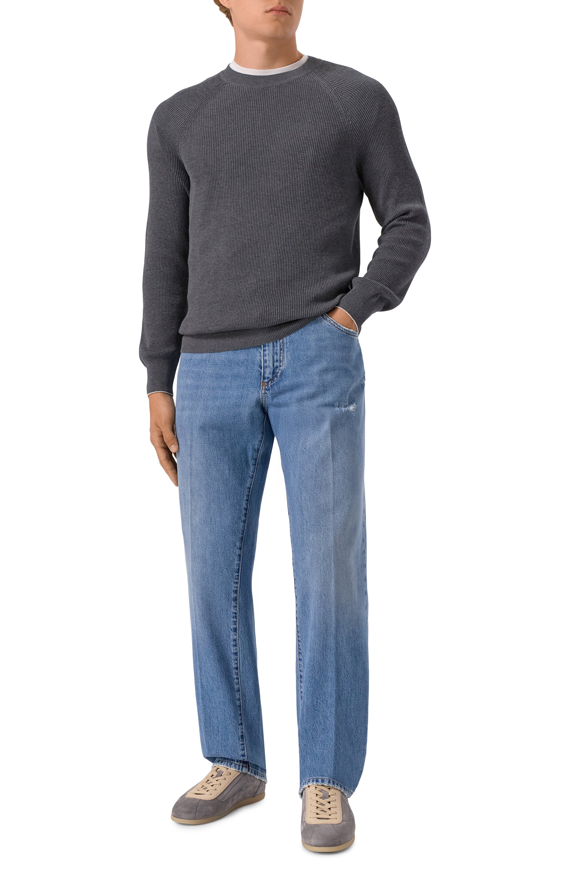 Замшевые кеды BRUNELLO CUCINELLI, арт. MZUSIGD337, фото 2