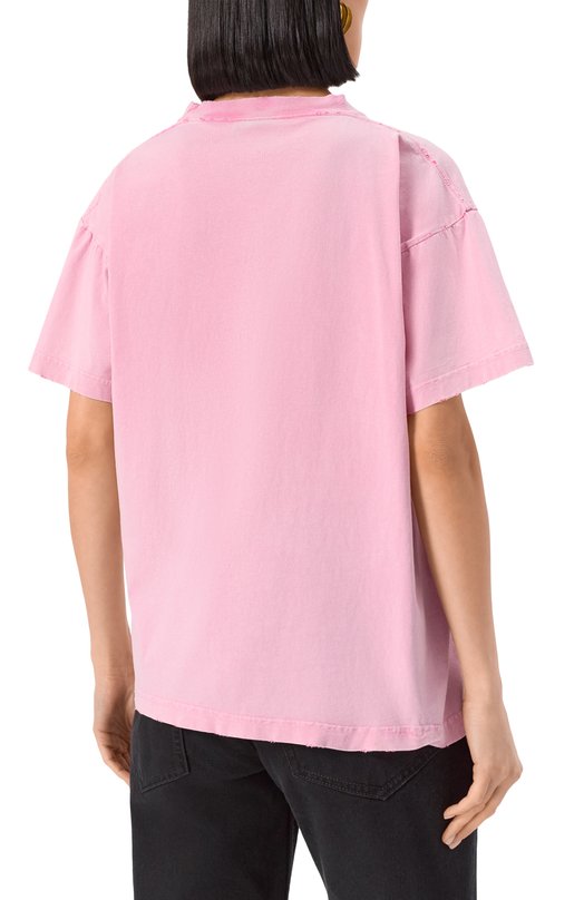 Хлопковая футболка Balenciaga 826344/TSVC9 Розовый  826344/TSVC9 Фото 4