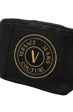 Мужская текстильная поясная сумка VERSACE JEANS COUTURE черного цвета, арт. 75YA4B41/ZS590 | Фото 3 (Случай: Повседневный; Размер: medium; Материал сплава: Проставлен�о; Ремень/цепочка: На ремешке; Материал: Текстиль; Драгоценные камни: Проставлено)