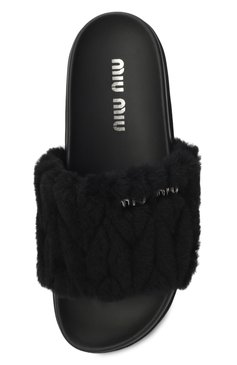 Шлепанцы из овчины MIU MIU, арт. 5XX522-2DNU-F0002, фото 4