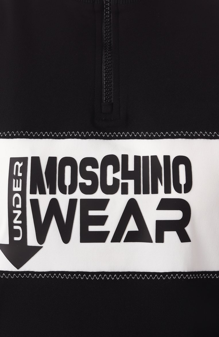 Женский свитшот MOSCHINO черного цвета, арт. A1707/4421 | Фото 6 (Нос: Не проставлено; Материал внешний: Синтетический материал)