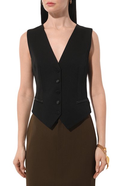 Жилет из шерсти и шелка DOLCE & GABBANA, арт. F79H5T/GDCI8, фото 3