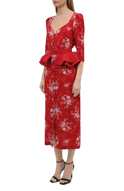 Шелковое платье ULYANA SERGEENKO красного цвета по цене 255000 руб., арт. ABM003SS21Resort (0505т21), фото 3 Шелковое платье ULYANA SERGEENKO, арт. ABM003SS21Resort (0505т21), фото 3