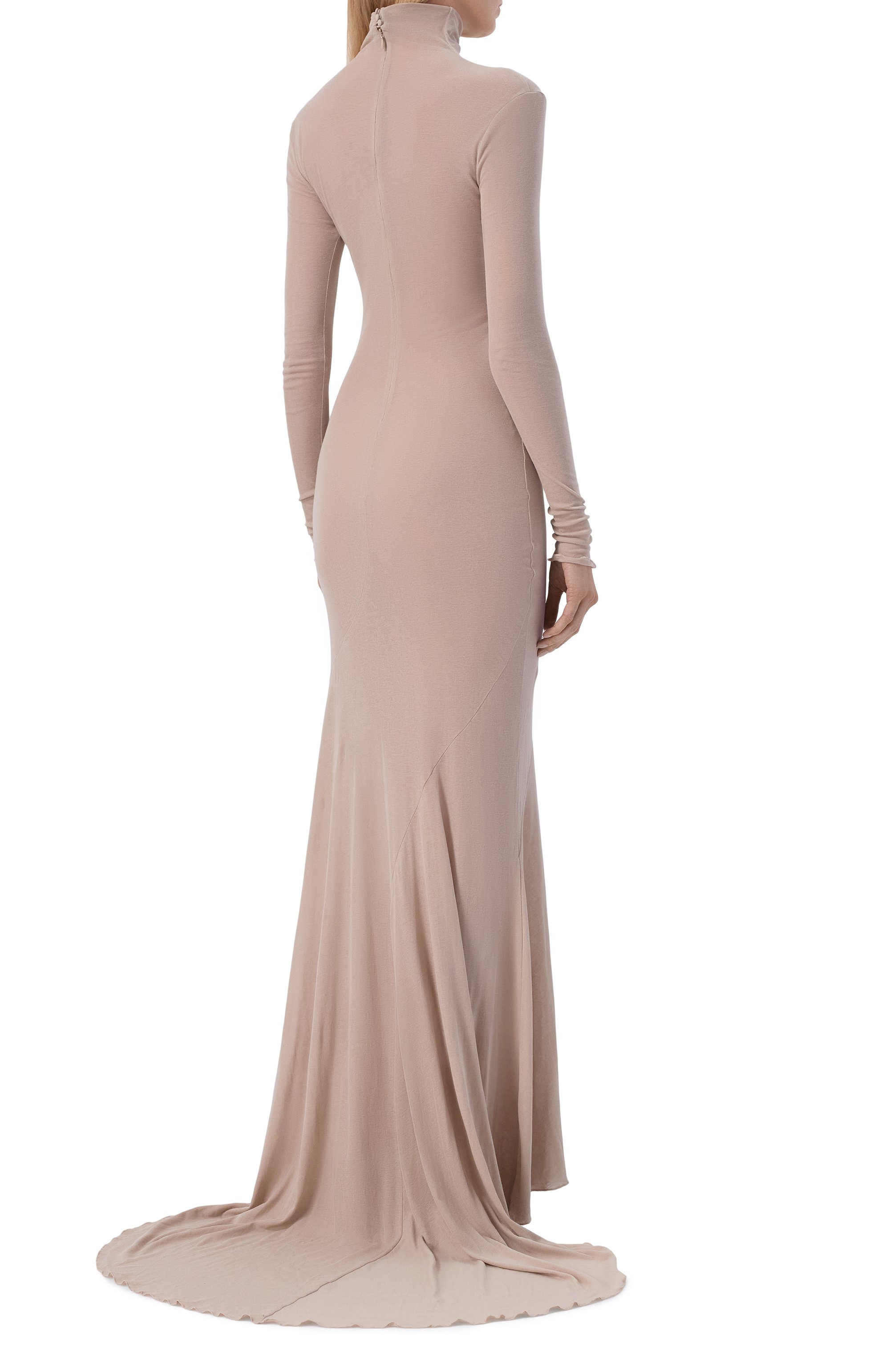 Хлопковое платье MUGLER серого цвета по цене 184500 руб., арт. 26S1R018292034, фото 3 Хлопковое платье MUGLER, арт. 26S1R018292034, фото 3