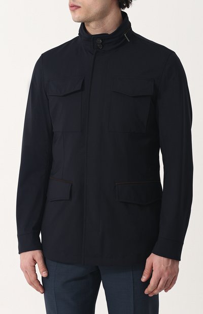 Шерстяной френч на молнии с воротником-стойкой ZEGNA, арт. UPT20/P01, фото 3