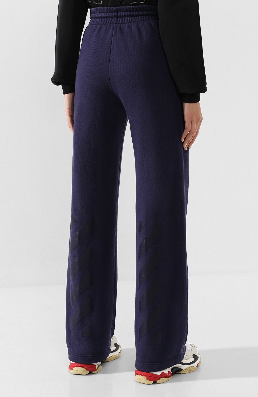 Хлопковые брюки OFF-WHITE темно-синего цвета по цене 65450 руб., арт. 0WCH005E19F290973232, фото 4 Хлопковые брюки OFF-WHITE, арт. 0WCH005E19F290973232, фото 4