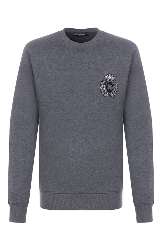 Хлопковый свитшот Dolce & Gabbana G9ABJZ/G7PJ7 Серый G9ABJZ/G7PJ7