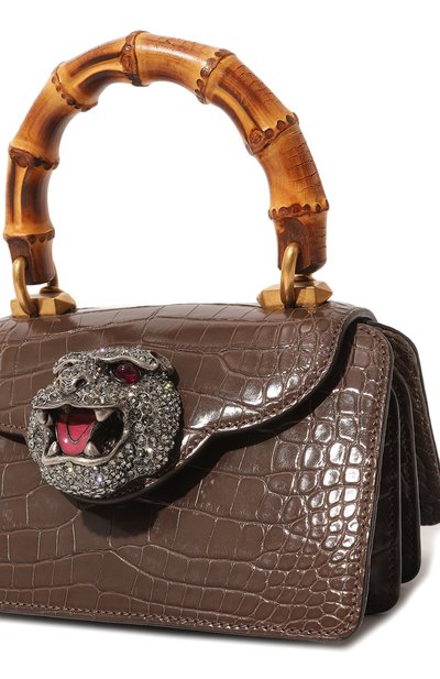 Сумка thiara из кожи аллигатора GUCCI коричневого цвета по цене 2671200 руб., арт. 488667 EV4AR, фото 3 Сумка thiara из кожи аллигатора GUCCI, арт. 488667 EV4AR, фото 3