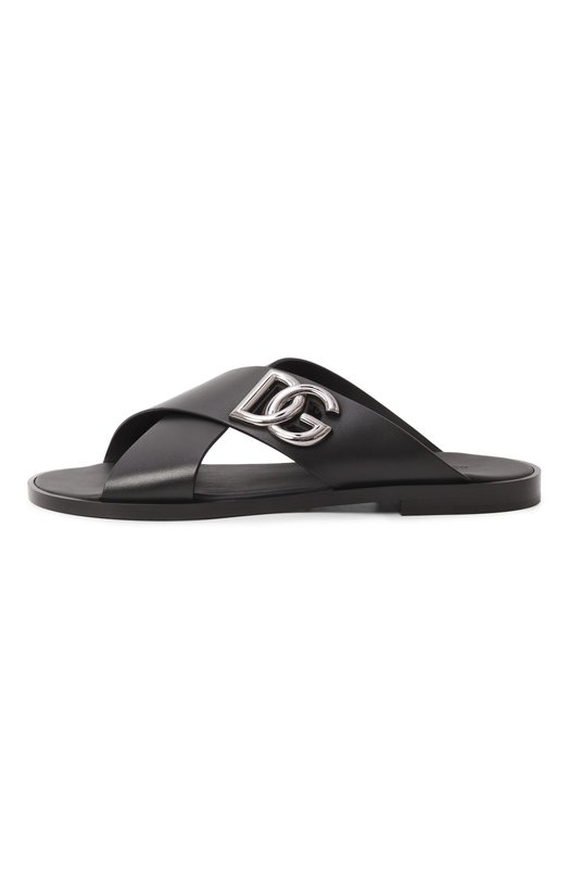 Кожаные шлепанцы Dolce & Gabbana A80440/A0602 Чёрный  A80440/A0602 Фото 4