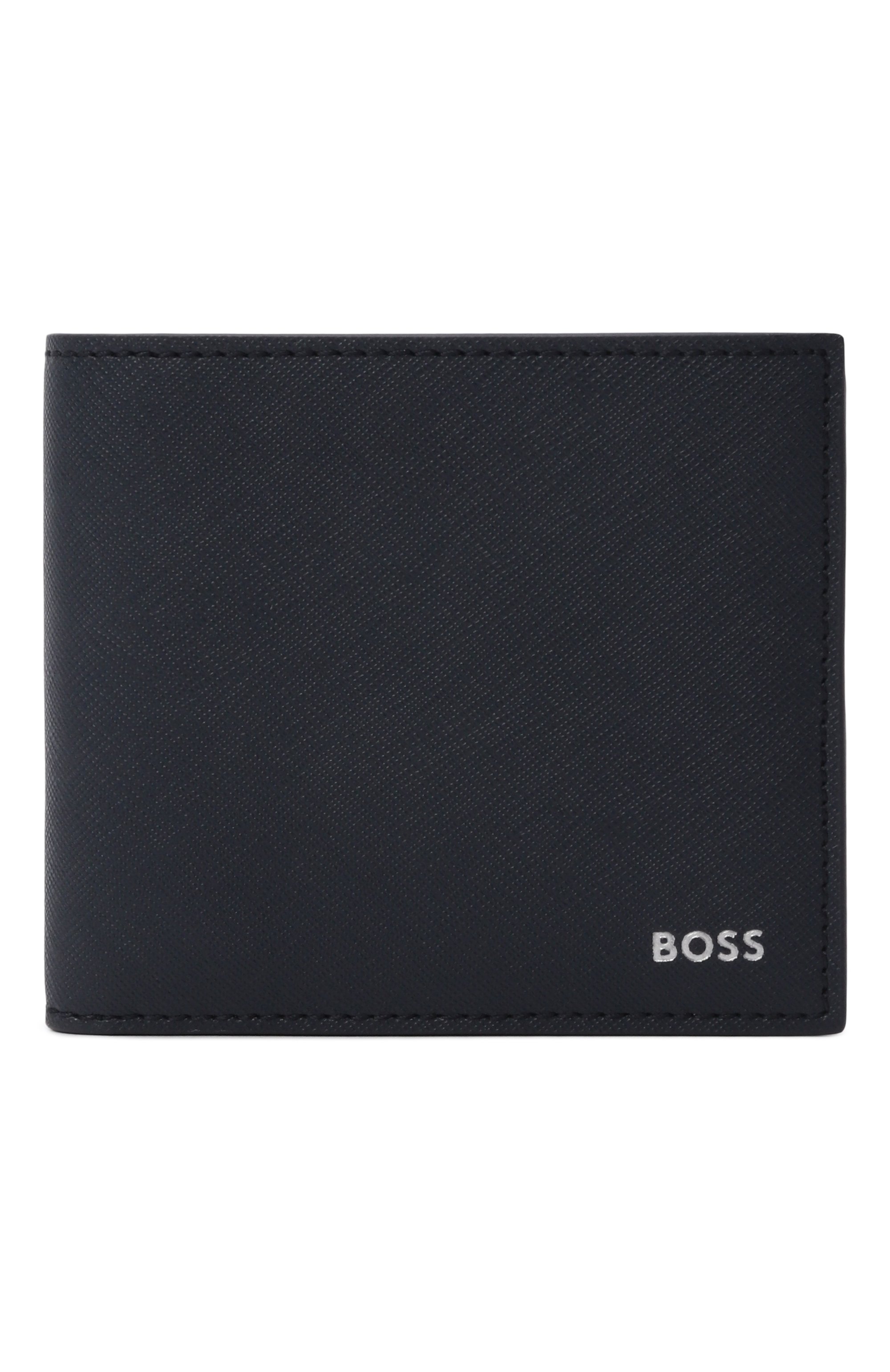 Кожаное портмоне BOSS темно-синего цвета по цене 14850 руб., арт. 50536710, фото 1 Кожаное портмоне BOSS, арт. 50536710, фото 1