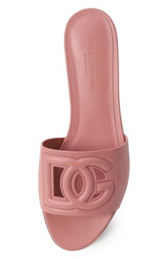 Женские кожаные шлепанцы bianca DOLCE & GABBANA розового цвета, арт. CQ0436/AY329 | Фото 6 (Материал внешний: Натуральная кожа; Материал внутренний: Натуральная кожа; Драгоценные камни: Проставлено; Материал сплава: Проставлено; Подошва: Плоская; Каблук высота: Низкий)