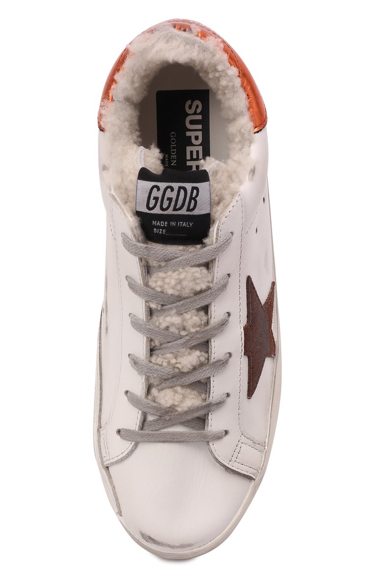 Кожаные кеды superstar GOLDEN GOOSE DELUXE BRAND, арт. GWF00101.F002361, фото 5