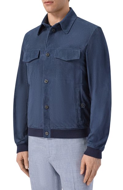 Замшевый бомбер STEFANO RICCI темно-синего цвета по цене 791000 руб., арт. M7J6100400/SUEJI3, фото 3 Замшевый бомбер STEFANO RICCI, арт. M7J6100400/SUEJI3, фото 3