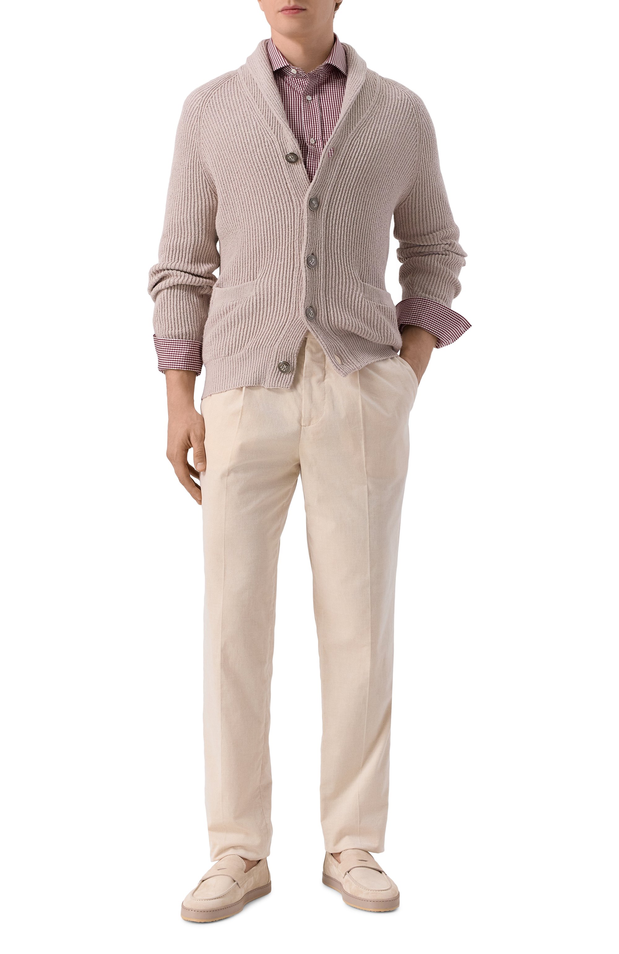 Хлопковая рубашка BRUNELLO CUCINELLI бордового цвета по цене 89950 руб., арт. MY6451718, фото 2 Хлопковая рубашка BRUNELLO CUCINELLI, арт. MY6451718, фото 2