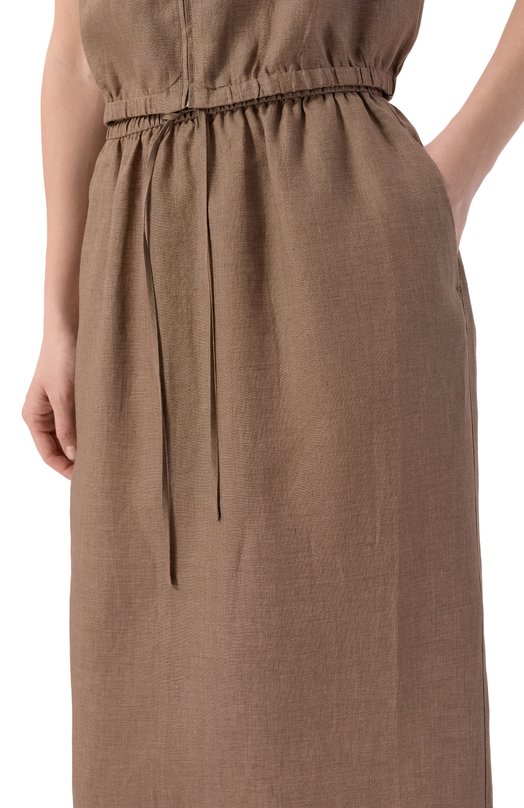 Льняная юбка 12 STOREEZ 137456 Коричневый  137456 Фото 5