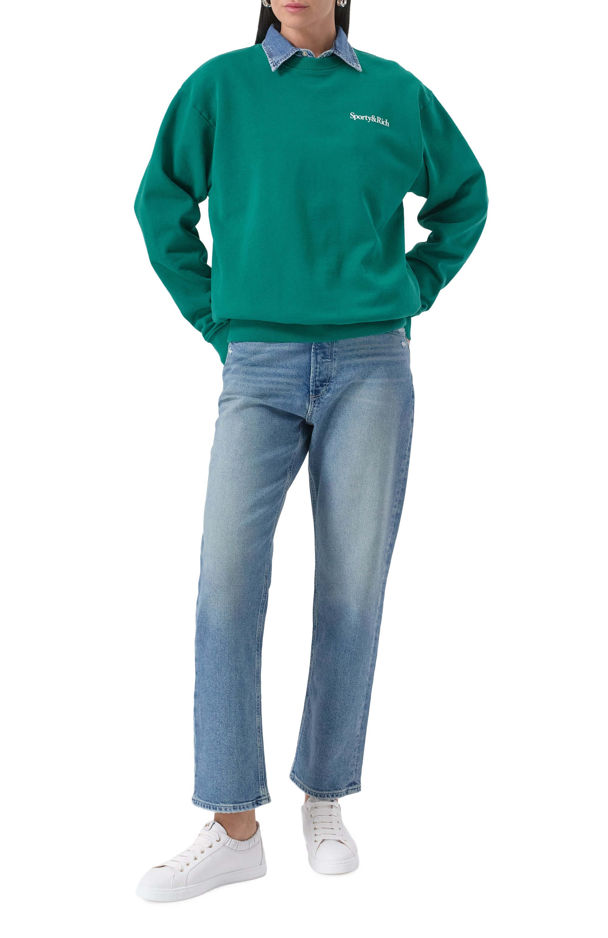 Хлопковый свитшот SPORTY AND RICH, арт. ST071516300GR03, фото 2