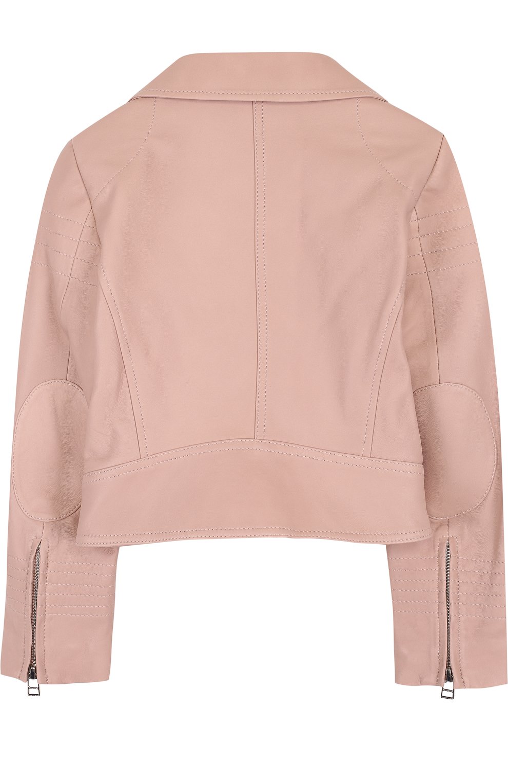 Укороченная кожаная куртка с косой молнией YVES SALOMON ENFANT, арт. 8EEV200XXAPSY/8-12, фото 2