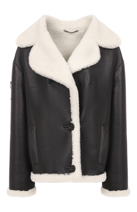 Дубленка из овчины YANINA Т-2984 Чёрно-белый Т-2984