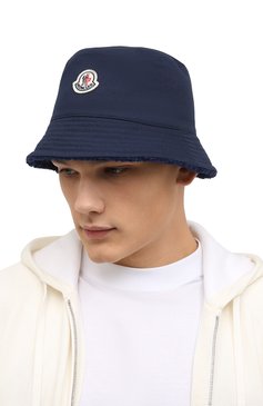 Мужская двусторонняя панама MONCLER темно-синего цвета, арт. G2-091-3B000-21-809BY | Фото 6 (Материал: Текстиль, Синтетический материал; Материал сплава: Проставлено; Нос: Не проставлено)