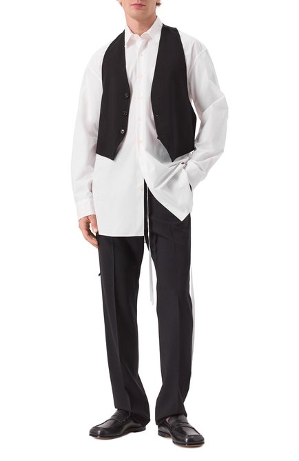 Мужской жилет из вискозы ANN DEMEULEMEESTER черного цвета, арт. B0012501/FA558 | Фото 2 (Материал сплава: Проставлено; Материал внешний: Вискоза; Нос: Не проставлено)