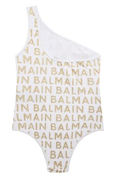 Детского слитный купальник BALMAIN белого цвета, арт. BSCA49 | Фото 2 (Девочки Кросс-КТ: Купальники-пляж; Материал внешний: Синтетический материал; Материал сплава: Проставлено; Нос: Не проставлено)