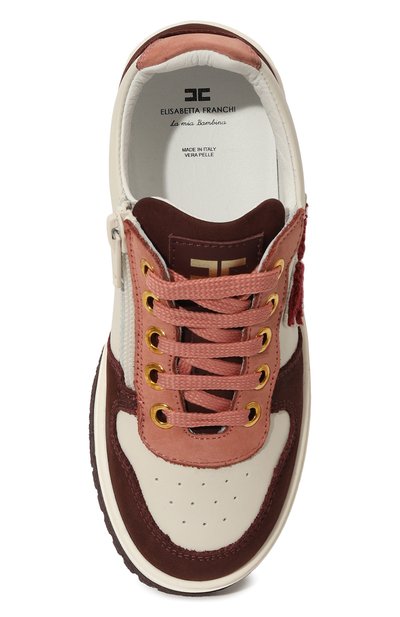Кожаные кеды ELISABETTA FRANCHI LA MIA BAMBINA, арт. F4A9-E0117-1321B124/30-34, фото 4