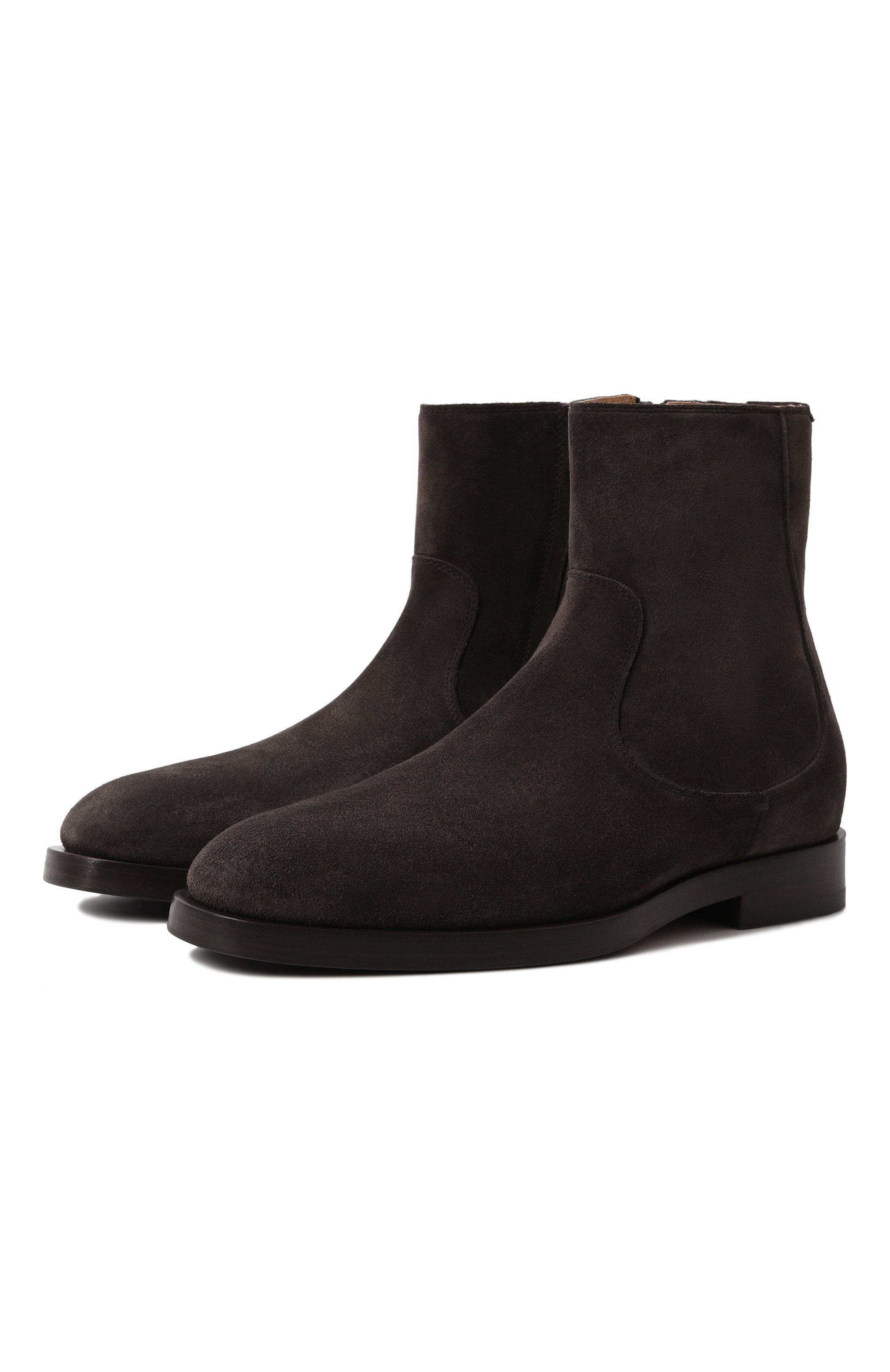 Замшевые сапоги BRUNELLO CUCINELLI темно-серого цвета по цене 149500 руб., арт. MZUPEAV716, фото 1 Замшевые сапоги BRUNELLO CUCINELLI, арт. MZUPEAV716, фото 1