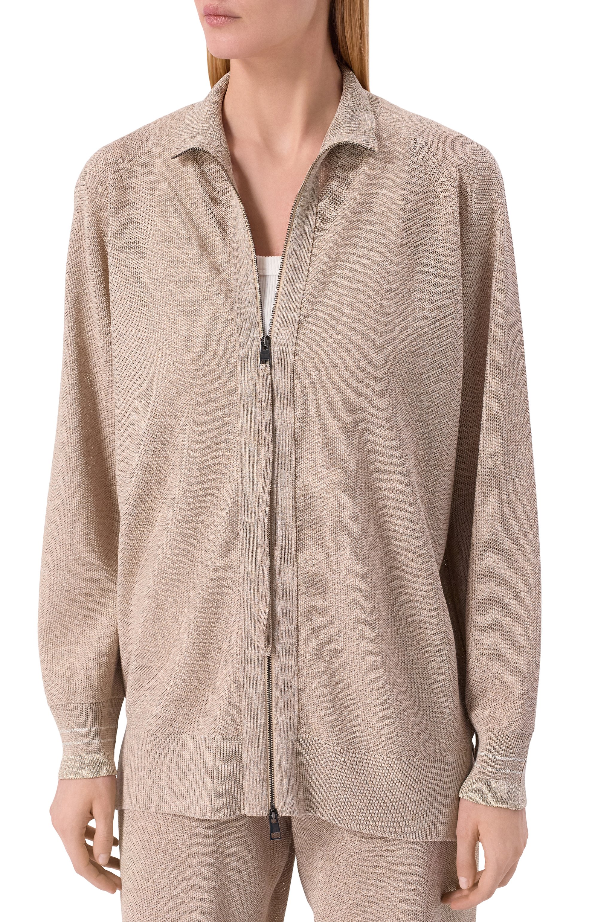 Кардиган LORENA ANTONIAZZI бежевого цвета по цене 84550 руб., арт. P26130FM48A/2435, фото 3 Кардиган LORENA ANTONIAZZI, арт. P26130FM48A/2435, фото 3