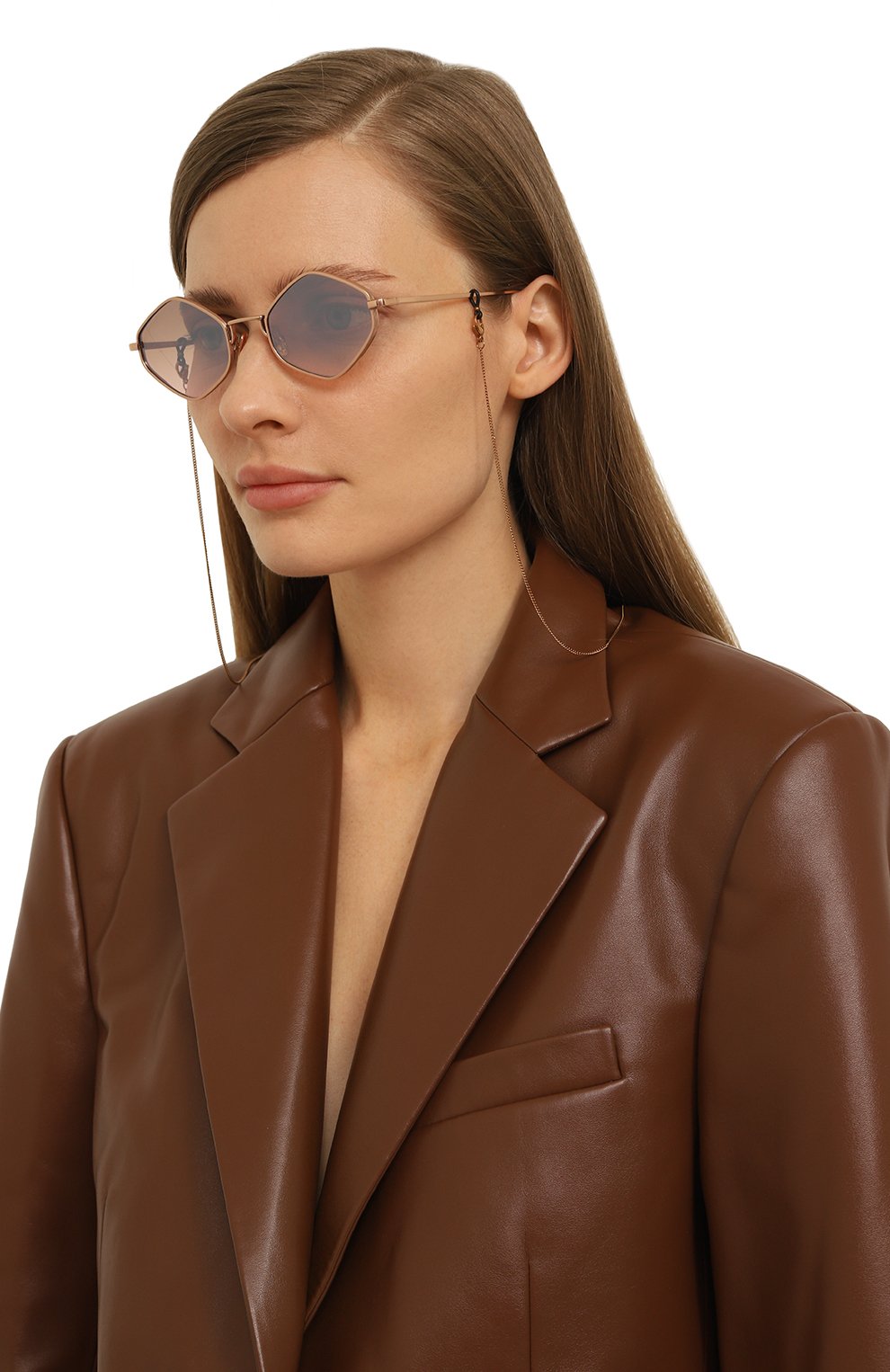 Цепочка для очков CAROLINE ABRAM золотого цвета по цене 4200 руб., арт. CHAINETTE TRI0 METALL SINGLE BR0WN, фото 2 Цепочка для очков CAROLINE ABRAM, арт. CHAINETTE TRI0 METALL SINGLE BR0WN, фото 2