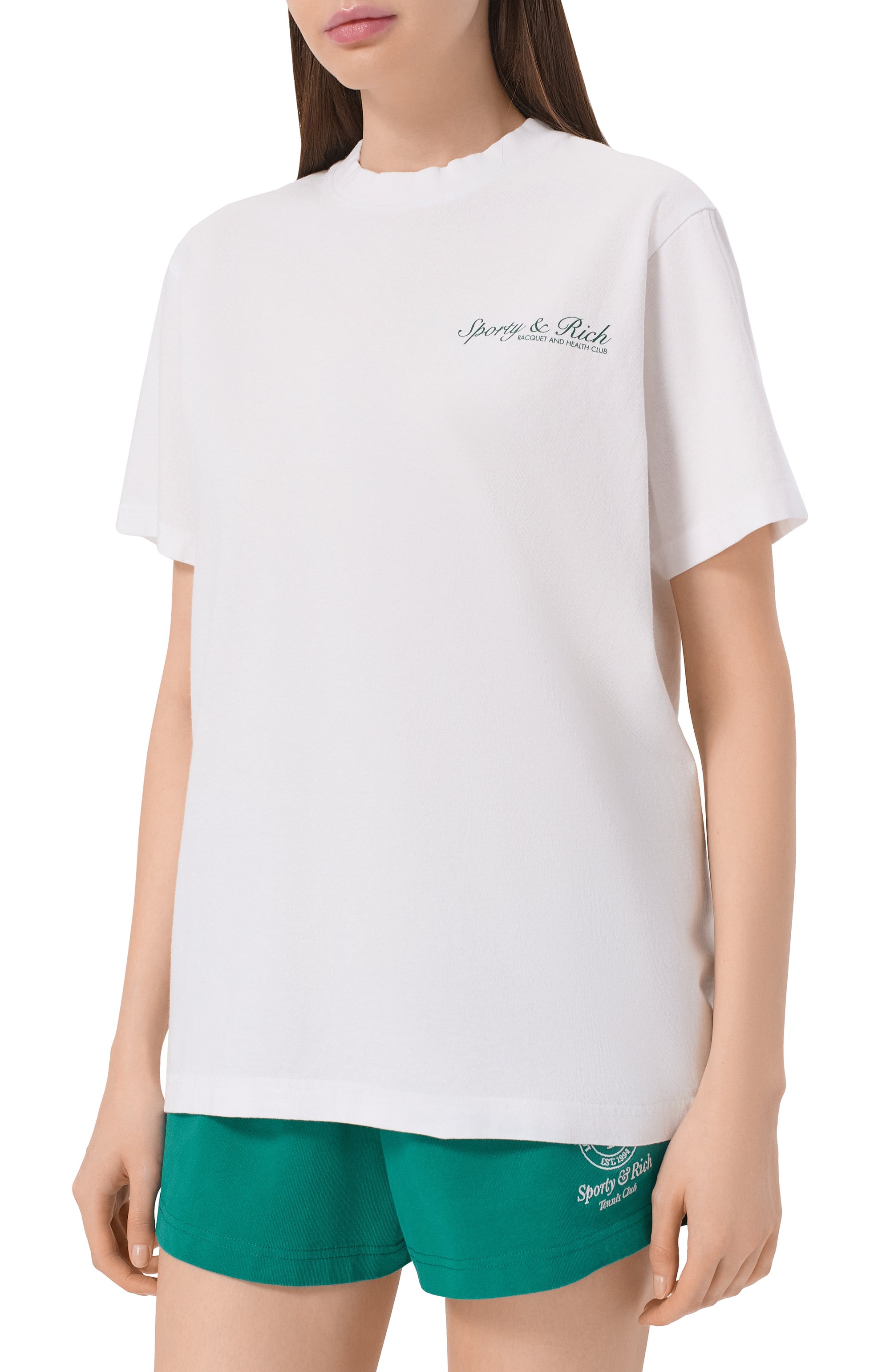 Хлопковая футболка SPORTY AND RICH, арт. T004361325WH01, фото 3