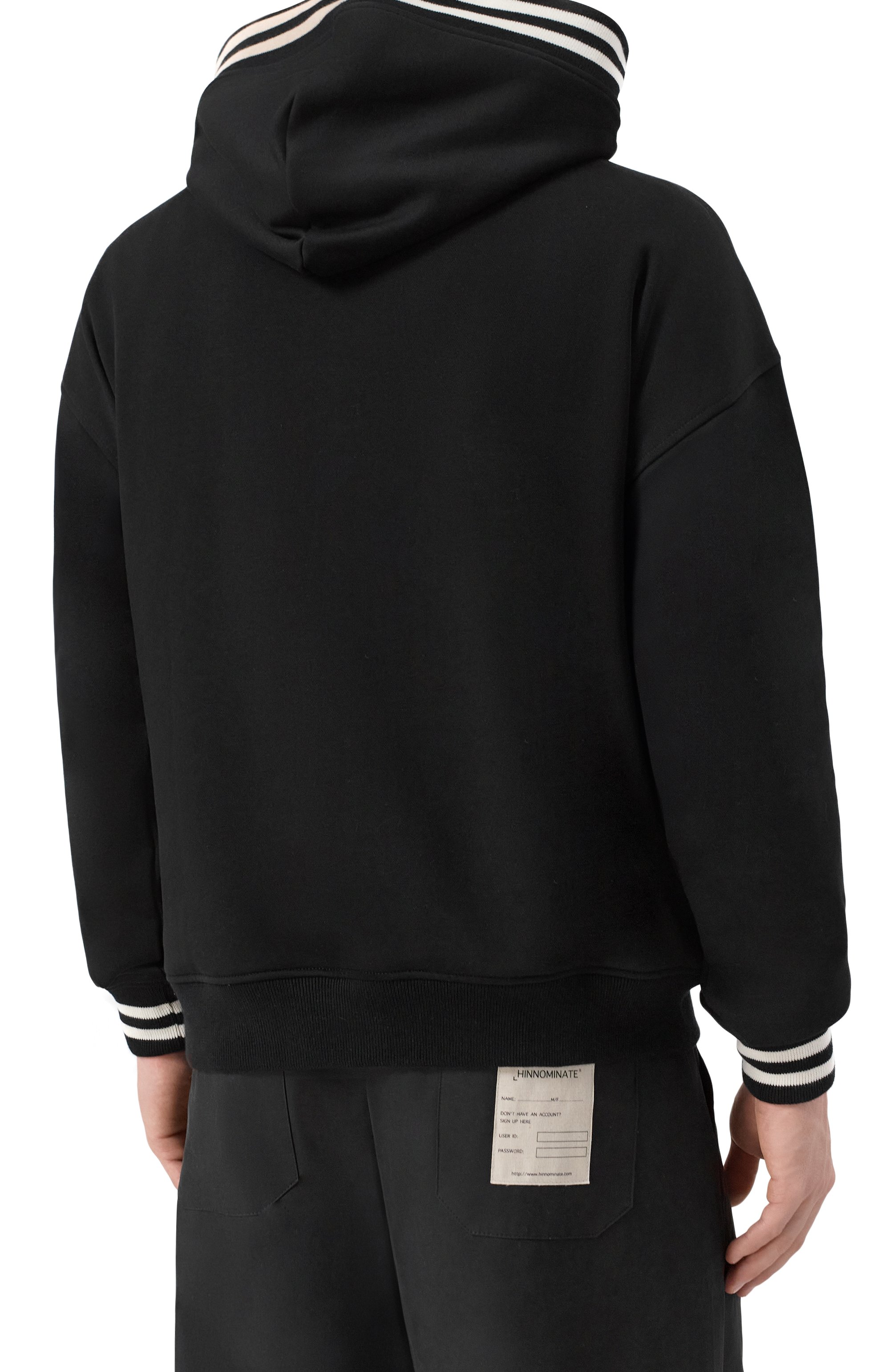 Хлопковое худи HINNOMINATE черного цвета по цене 19800 руб., арт. HMABM01440, фото 4 Хлопковое худи HINNOMINATE, арт. HMABM01440, фото 4