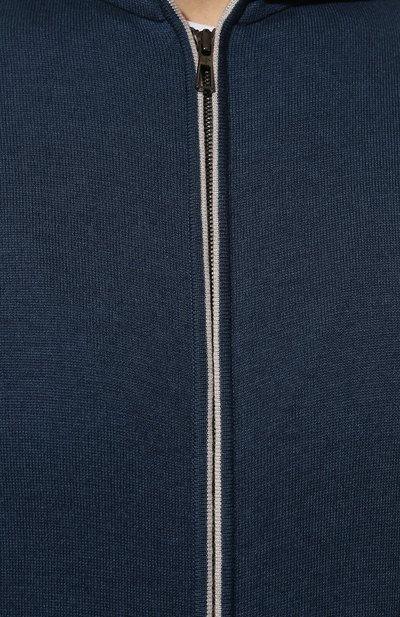 Кардиган из хлопка и кашемира LORO PIANA синего цвета по цене 206000 руб., арт. FAF8493, фото 5 Кардиган из хлопка и кашемира LORO PIANA, арт. FAF8493, фото 5