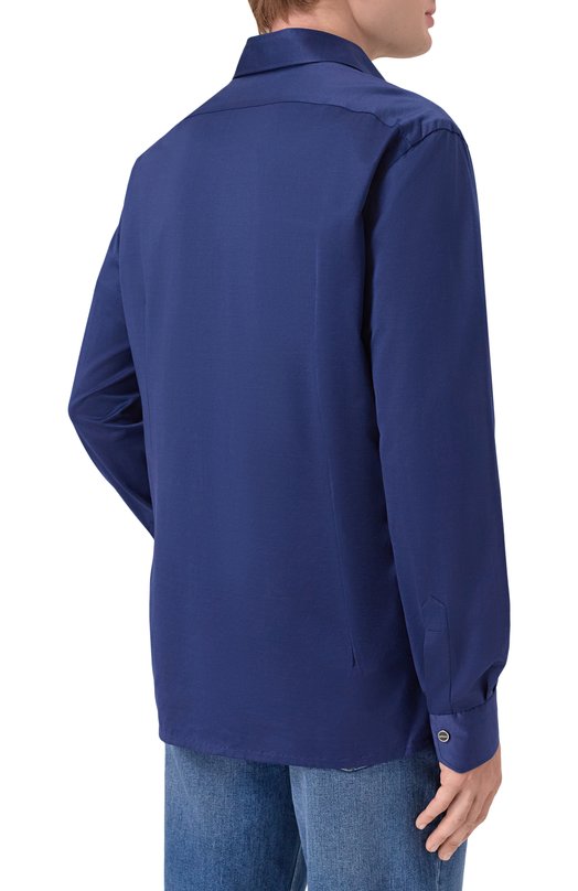 Хлопковая рубашка Kiton UMCNERHH0966510 Синий  UMCNERHH0966510 Фото 4