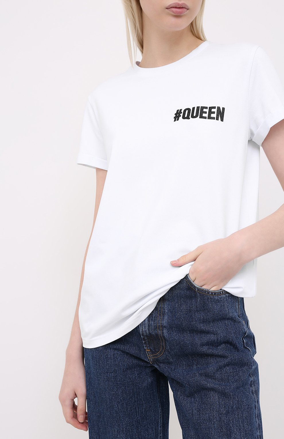 Хлопковая футболка SEVEN LAB белого цвета по цене 7520 руб., арт. T20-#Q G019 white, фото 3 Хлопковая футболка SEVEN LAB, арт. T20-#Q G019 white, фото 3