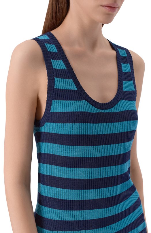 Хлопковая майка Dries Van Noten 011223/3702 Синий  011223/3702 Фото 5