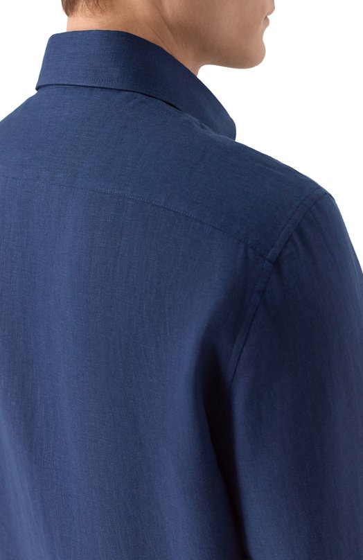 Льняная рубашка Brunello Cucinelli MM6840627 Синий  MM6840627 Фото 5