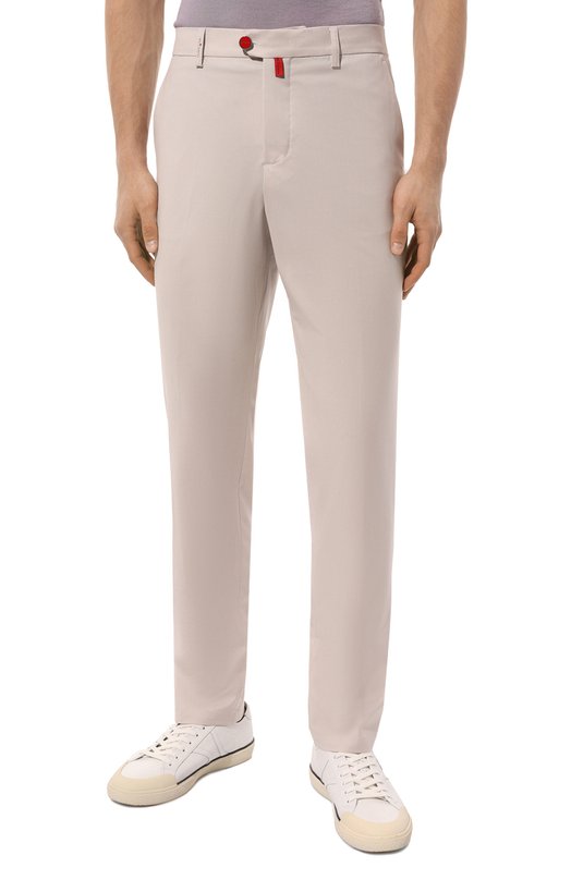Шерстяные брюки Kiton UFPPEK01024 Бежевый  UFPPEK01024 Фото 3