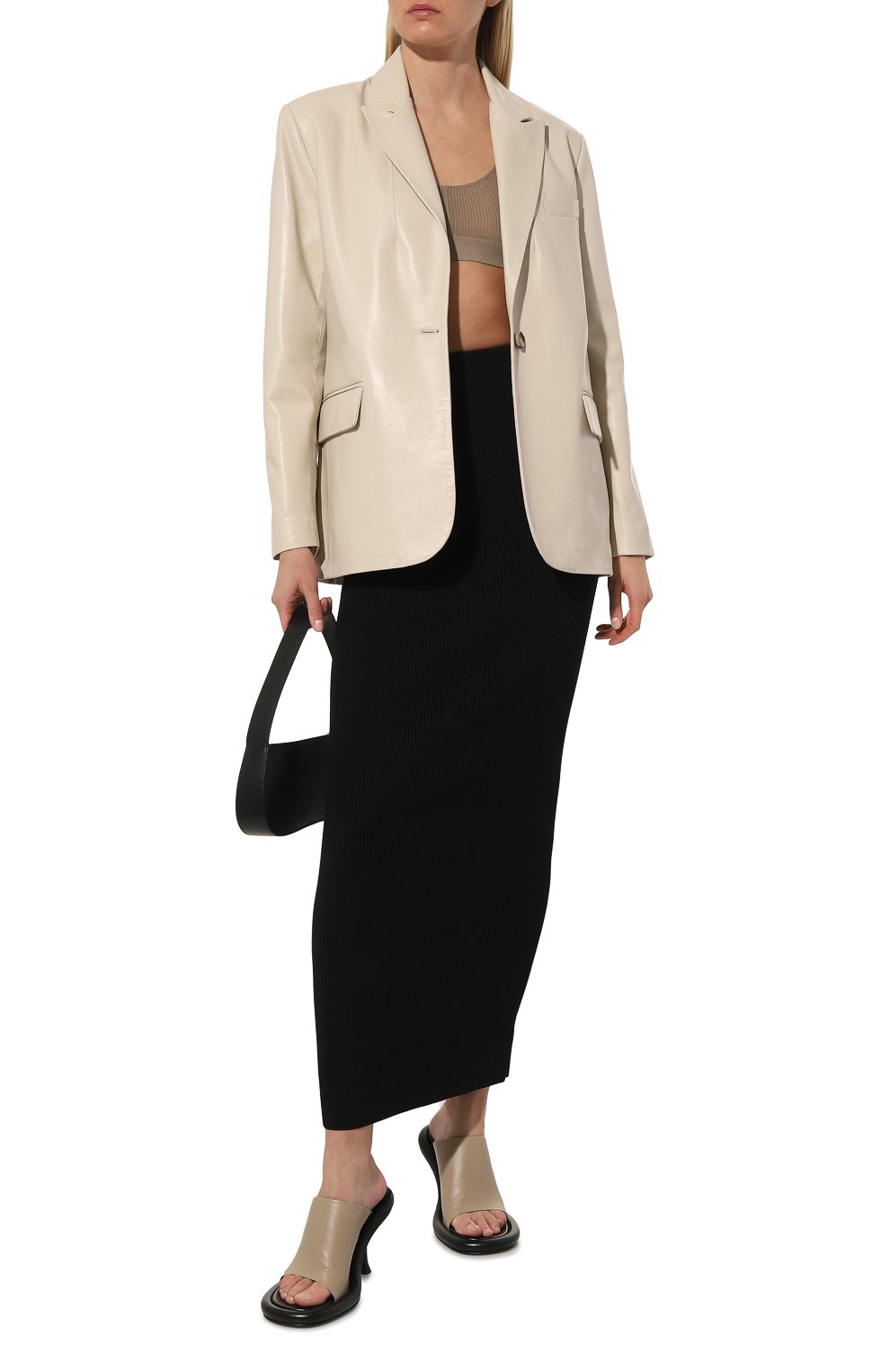 Кожаный жакет CHAUD STUDIO кремового цвета по цене 105000 руб., арт. YVESJACKET22, фото 2 Кожаный жакет CHAUD STUDIO, арт. YVESJACKET22, фото 2