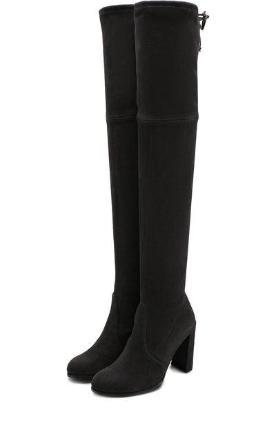 Замшевые ботфорты на устойчивом каблуке STUART WEITZMAN, арт. YL98846, фото 1