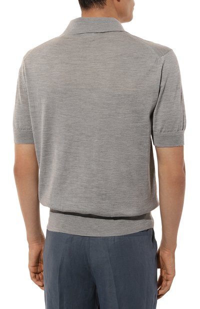 Поло из кашемира и шелка TOM FORD серого цвета по цене 112000 руб., арт. TFKC32/BZH99, фото 4 Поло из кашемира и шелка TOM FORD, арт. TFKC32/BZH99, фото 4