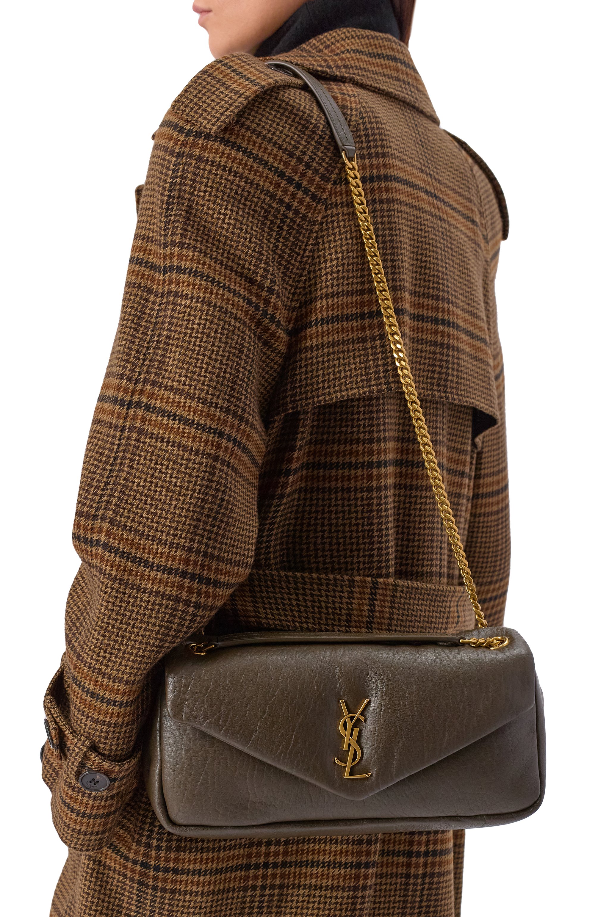 Сумка calypso medium SAINT LAURENT хаки цвета по цене 399500 руб., арт. 800916/AACYT, фото 2 Сумка calypso medium SAINT LAURENT, арт. 800916/AACYT, фото 2