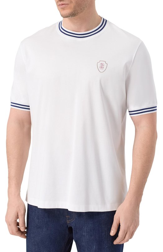 Хлопковая футболка Brunello Cucinelli M0B131386W Белый  M0B131386W Фото 3