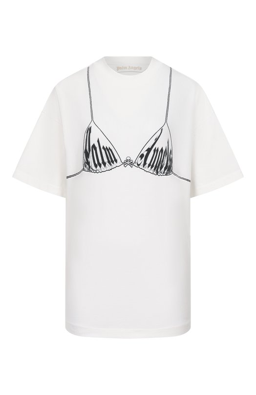 Хлопковая футболка Palm Angels PWAA07BS26JER003 Белый PWAA07BS26JER003