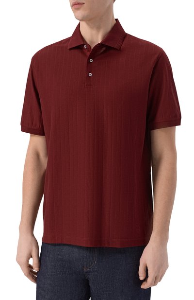 Хлопковое поло CORNELIANI бордового цвета по цене 29250 руб., арт. 27G518/2725031, фото 3 Хлопковое поло CORNELIANI, арт. 27G518/2725031, фото 3